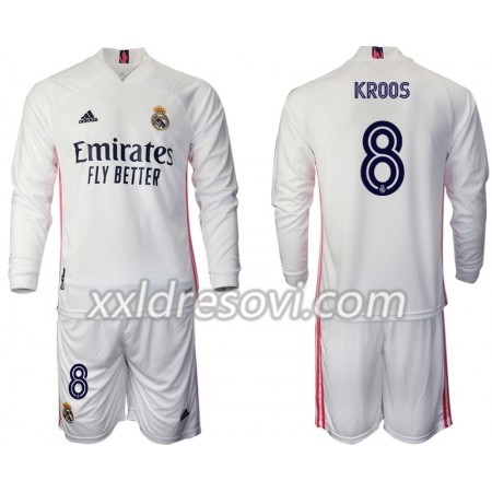 Real Madrid Toni Kroos 8 Domaći Dječji Komplet Dresovi za Nogomet 2020-2021 Dugim Rukavima (+ kratke hlače)